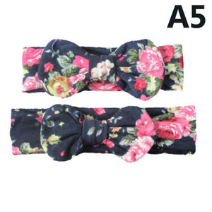 Elastic Headband With Mother Daughter Bow