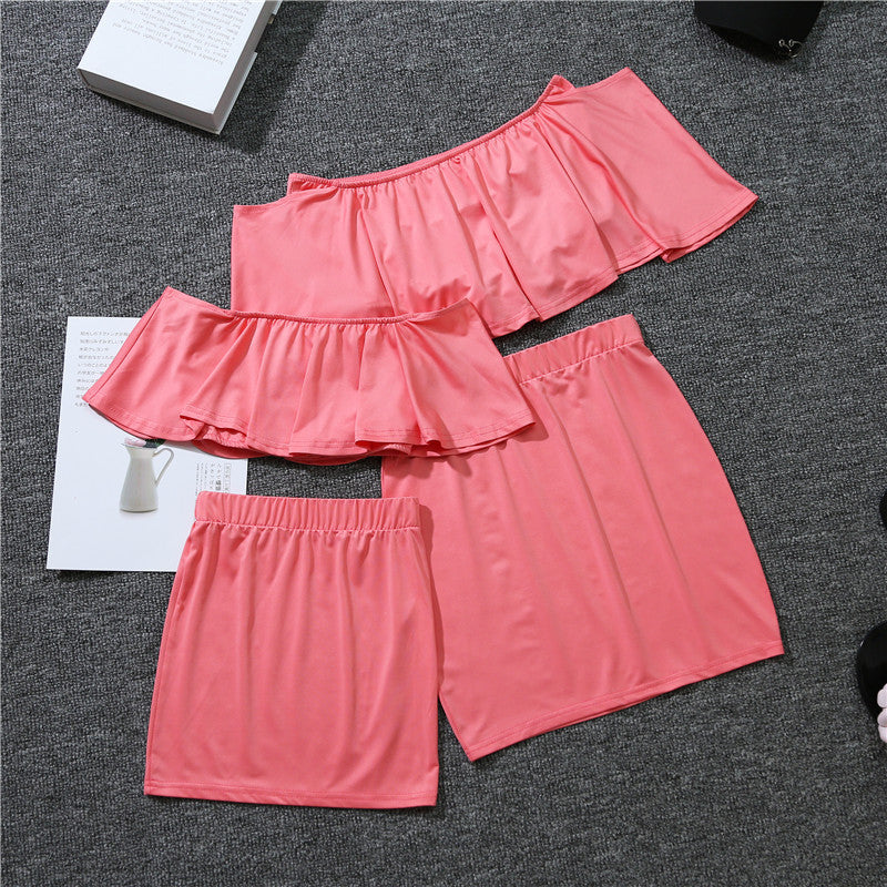 Ruffled Suit Skirt Mother And Daughter