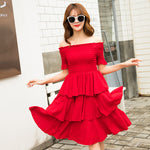 Mother-daughter Matching Outfit Western Style Summer Red Dress