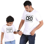 Parent-child Wear CEO Letter Print Summer Clothes T-shirt Short Sleeve Father-child