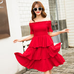 Mother-daughter Matching Outfit Western Style Summer Red Dress