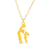 Stainless Steel Mother And Daughter Pendant Necklace