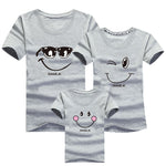 Round Neck Half Sleeve Family Outfit For A Family Of Three